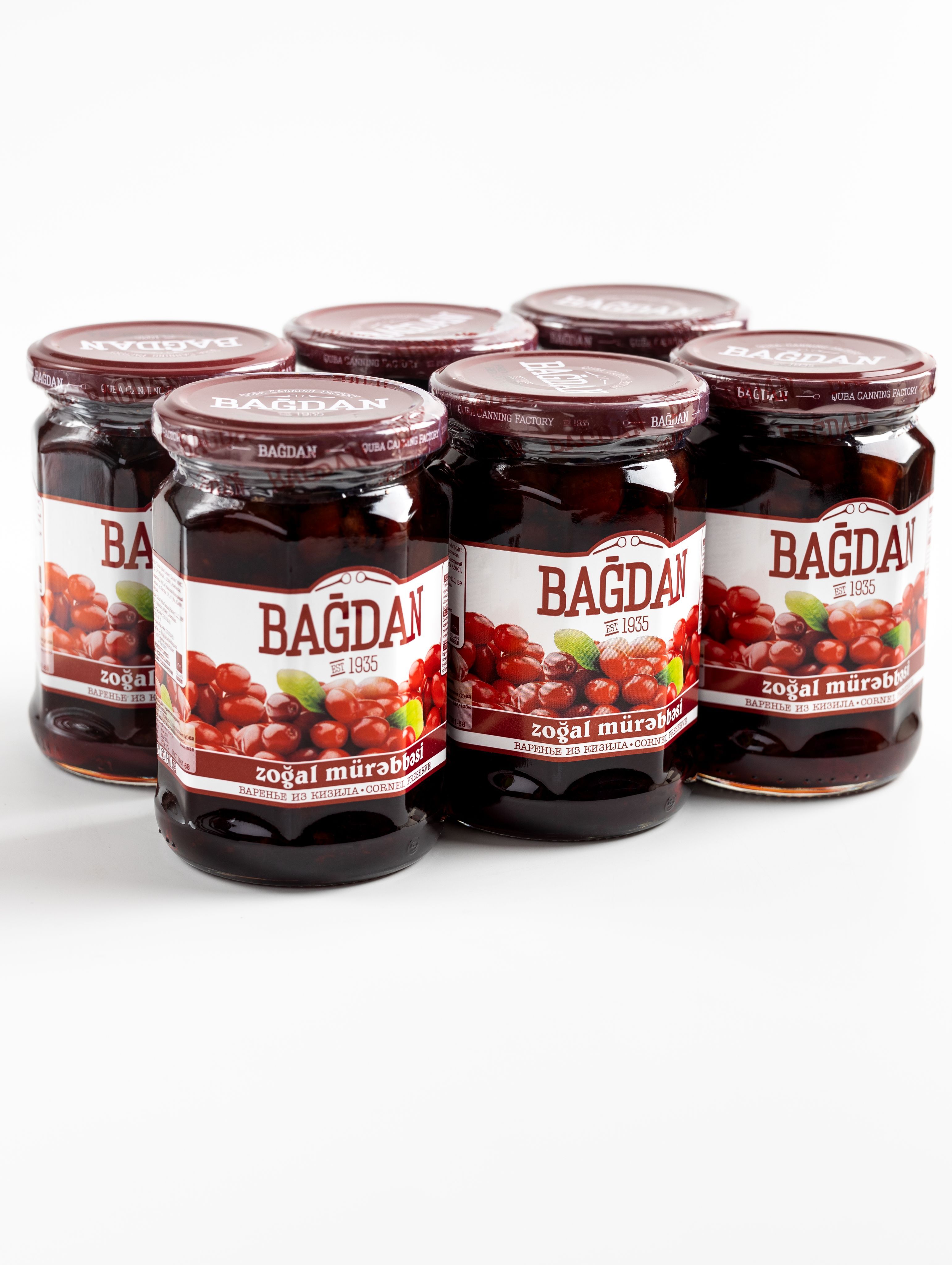 Варенье из кизила Bagdan 6 шт по 390 г 1850₽