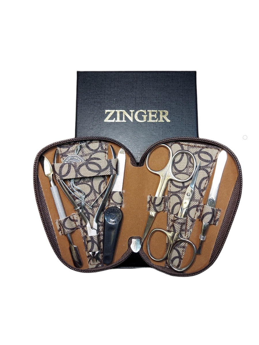 Компактный маникюрный набор Zinger 7103 S пилка наждачная zinger 120 180 оранжево зелёная zo ej 212