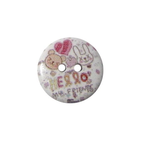 

Пуговица деревянная АЙРИС Разное, 15 мм (Надпись 'Hello, friends'), 100 шт