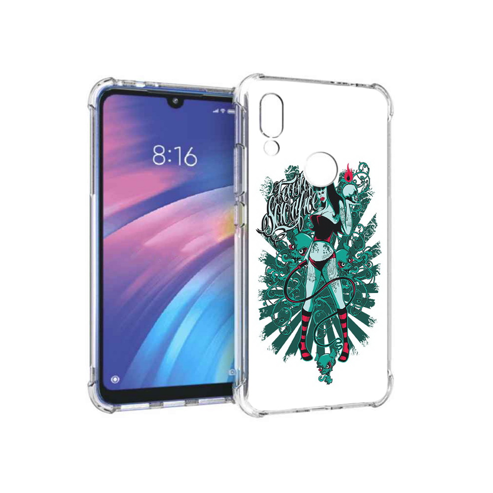 Чехол MyPads Tocco для Xiaomi Redmi Y3 нарисованная девушка в татуировках