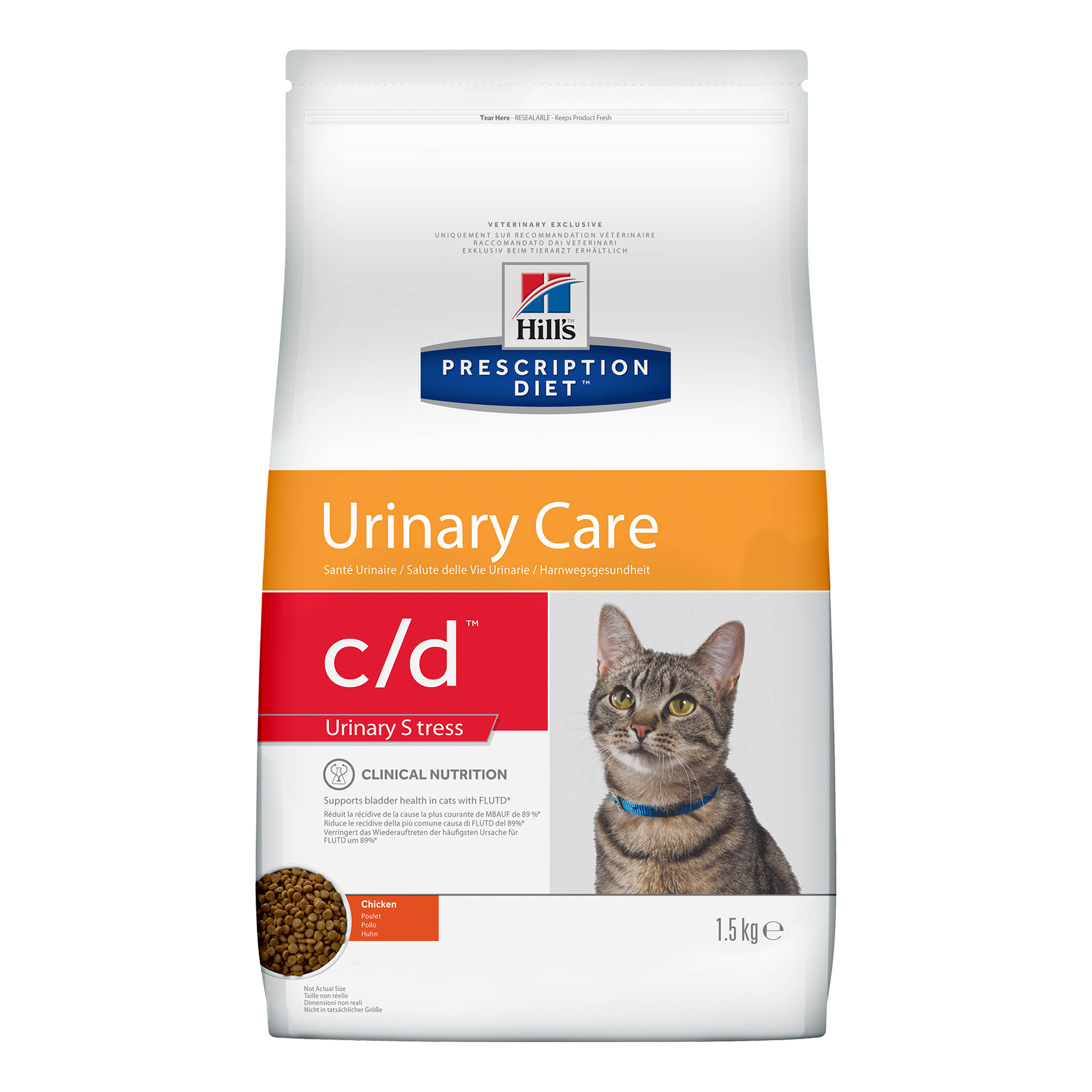 

Сухой корм для кошек Hill's Prescription Diet Urinary Stress с курицей, 1,5 кг
