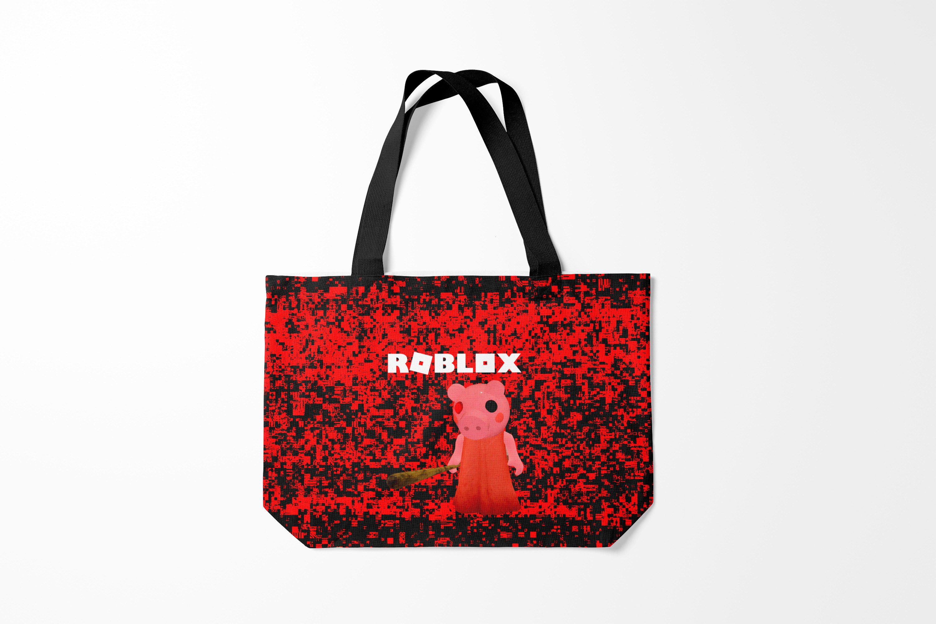 

Сумка шoппер унисекс Burnettie Roblox piggy/Свинка Пигги., черный; красный, Roblox piggy/Свинка Пигги.
