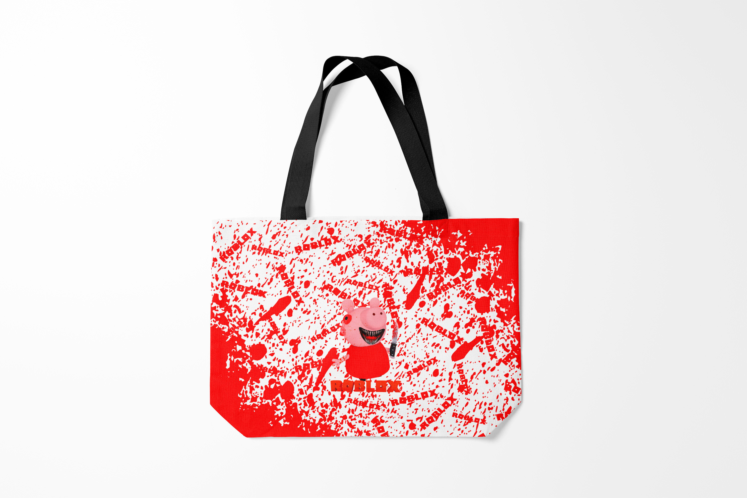 

Сумка шoппер унисекс Burnettie Roblox piggy/Свинка Пигги., красный; белый, Roblox piggy/Свинка Пигги.