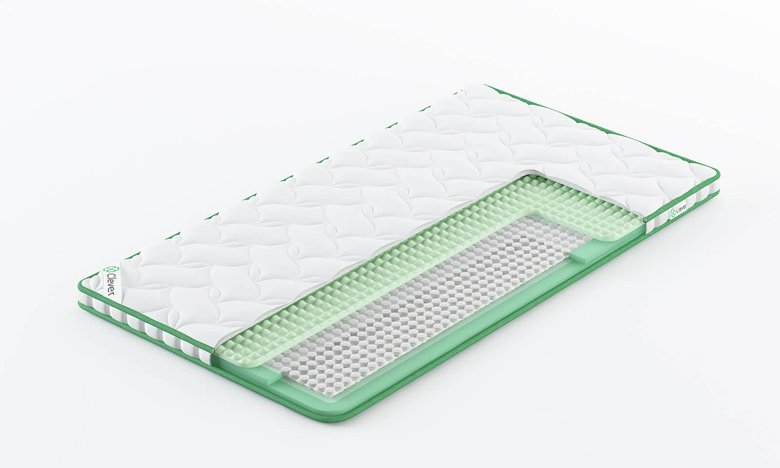 

Топпер Clever NanoWave 185x205, Белый;зеленый, Clever NanoWave