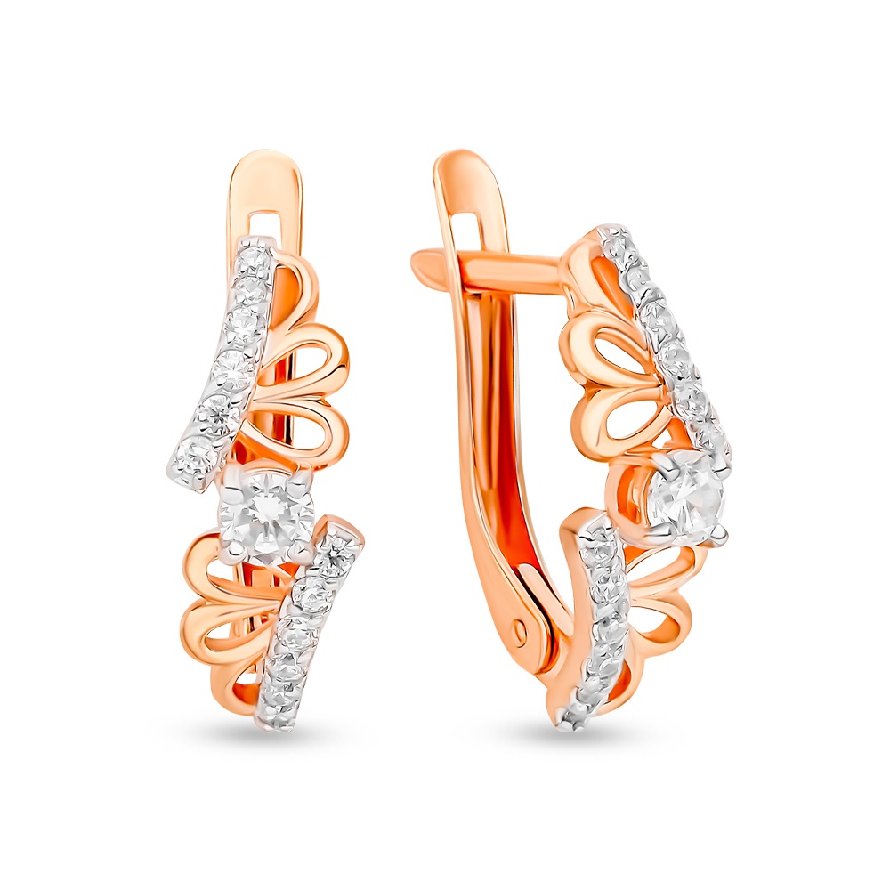 

Серьги из красного золота 585Gold 302006344, фианит, 302006344