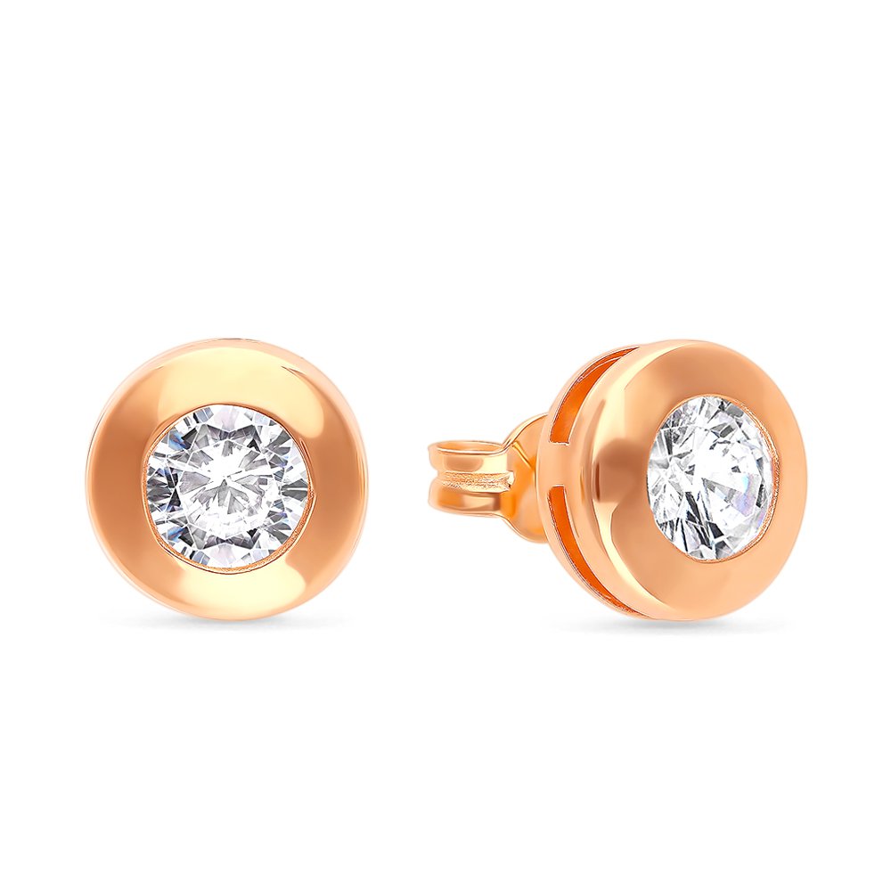

Серьги пусеты из красного золота 585Gold 302005853, фианит, 302005853