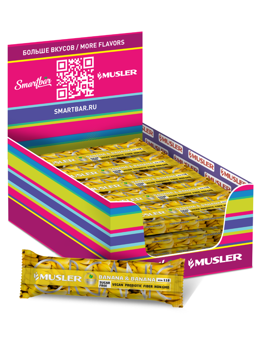 

Батончик мюсли MUSLER ORGANIC "Банан" 25 шт. х 35 г., Organic