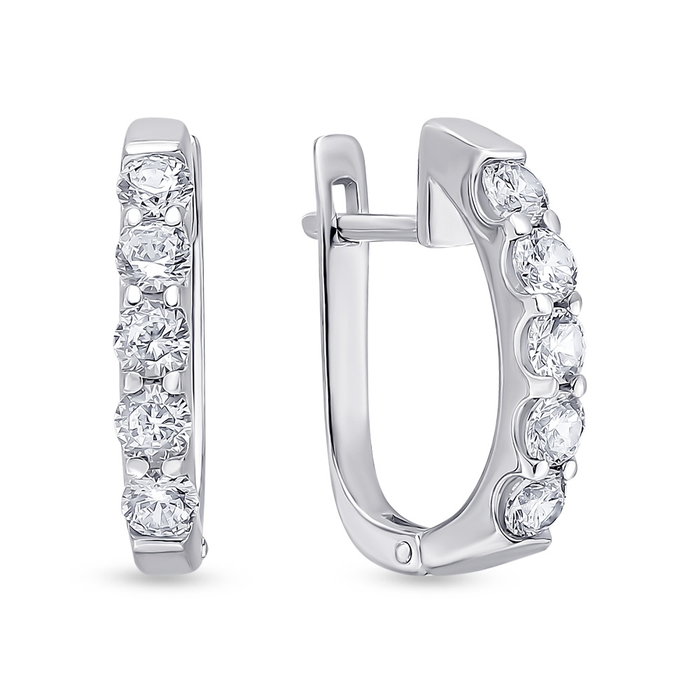 

Серьги из серебра 585Gold 702008930, фианит, 702008930