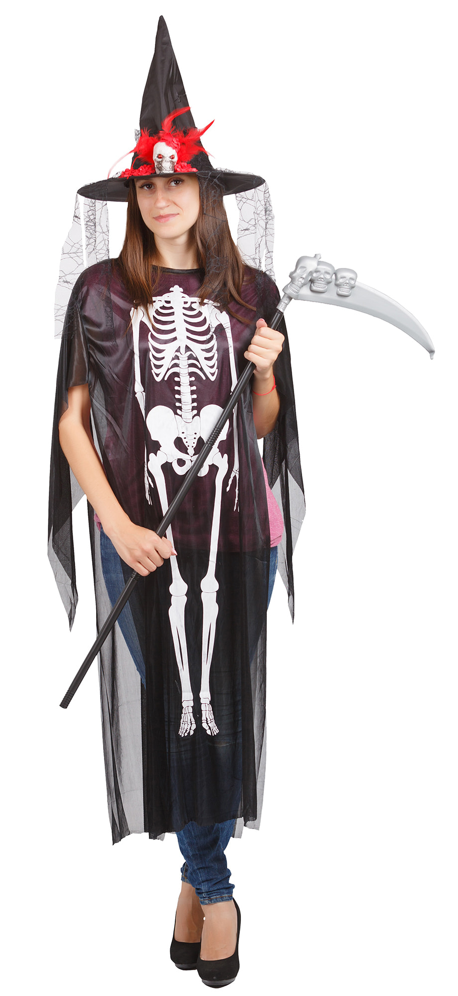 фото Костюм карнавальный элит классик ведьма скелет с косой взрослый р.42-52