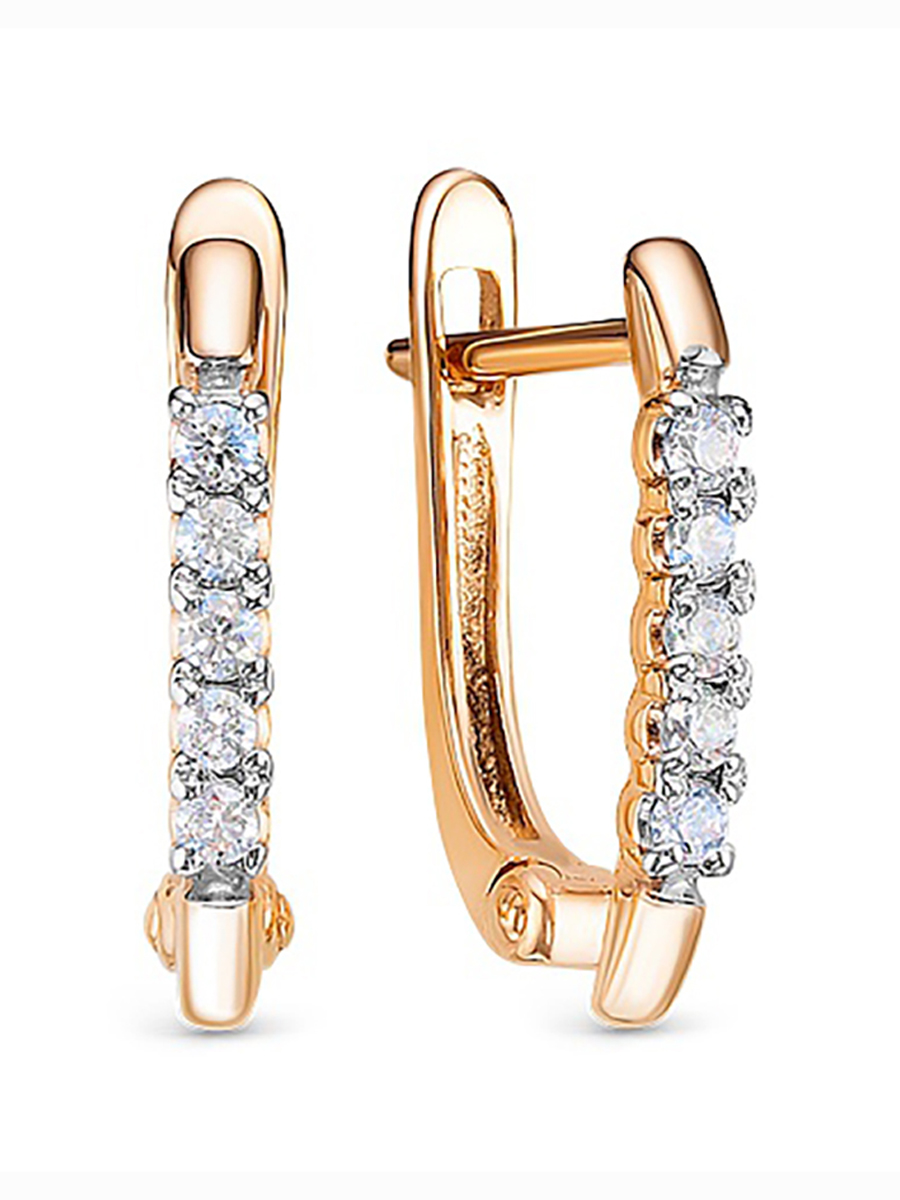 

Серьги из красного золота 585Gold 302006444, фианит, 302006444