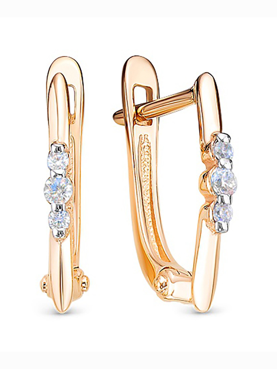 

Серьги из красного золота 585Gold 302006445, фианит, 302006445