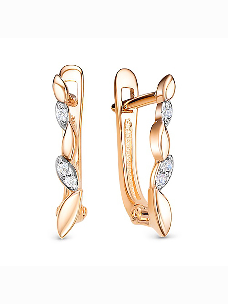 

Серьги из красного золота 585Gold 302006447, фианит, 302006447