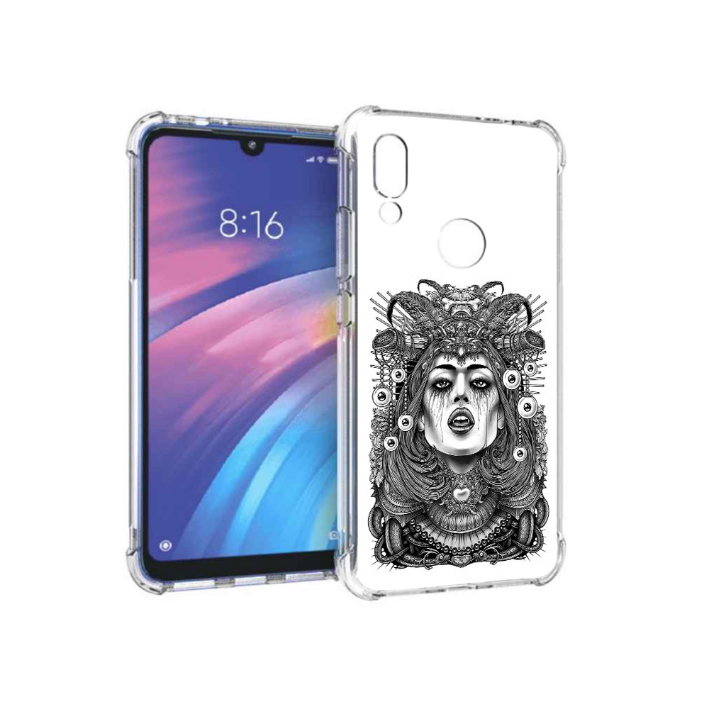 

Чехол MyPads Tocco для Xiaomi Redmi Y3 портрет девушки черно белый, Прозрачный, Tocco