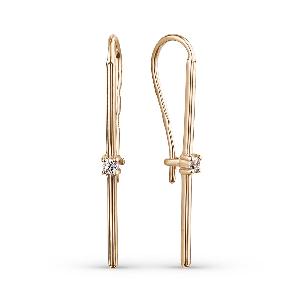 

Серьги из красного золота с фианитом 585Gold 302006394, 302006394