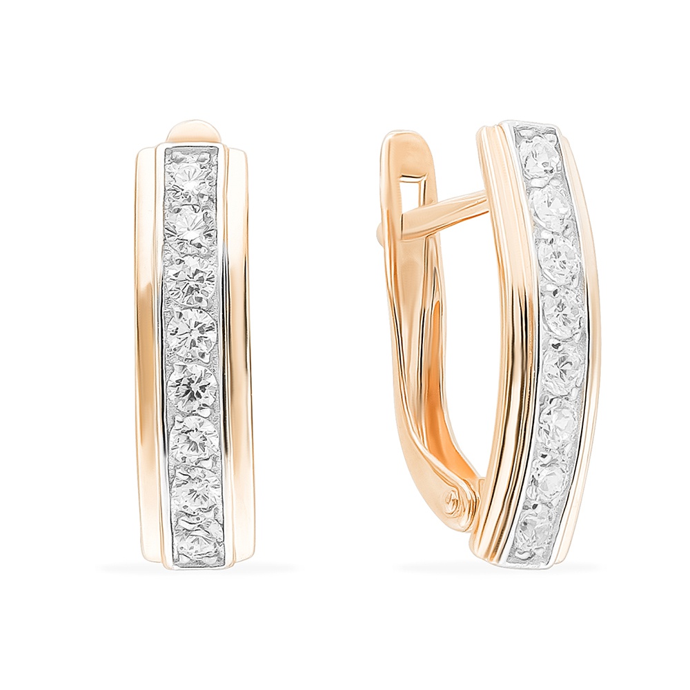 

Серьги из красного золота 585Gold 302006450, фианит, 302006450