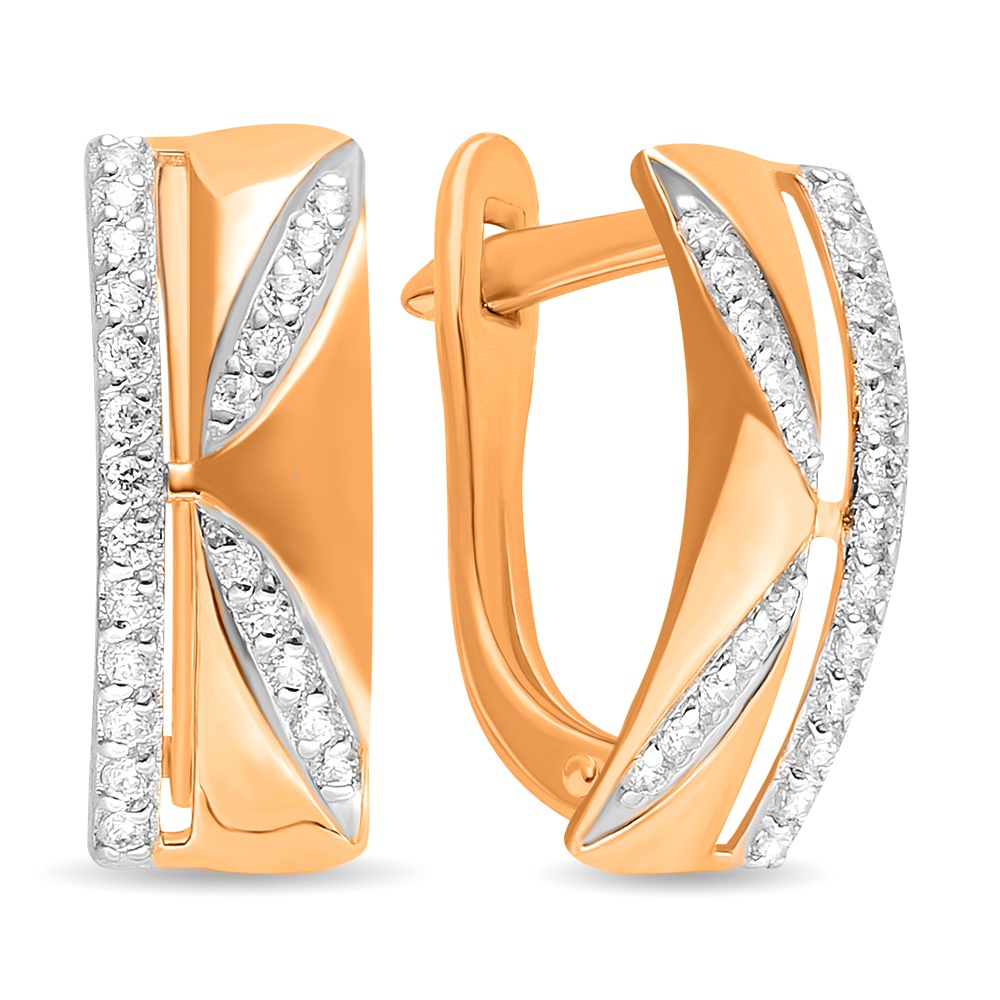 

Серьги из красного золота с фианитом 585Gold 302006425, 302006425