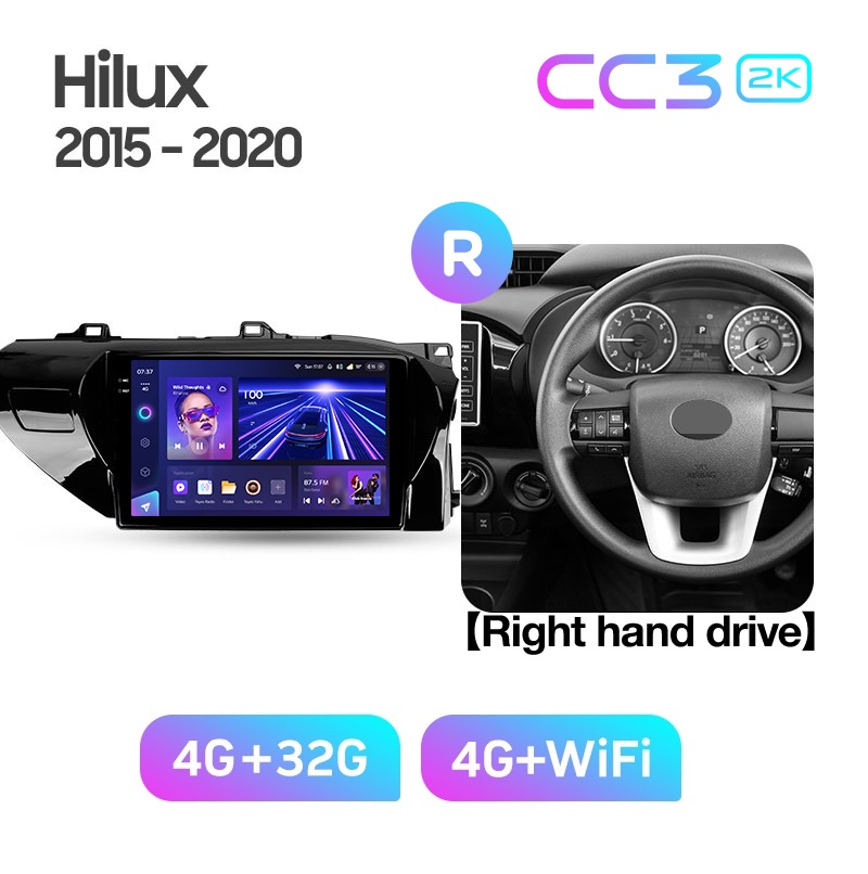 Магнитола TEYES TOYOTA HILUX 2015 г ПРАВЫЙ РУЛЬ CC3 2K 432ГБ 3489000₽