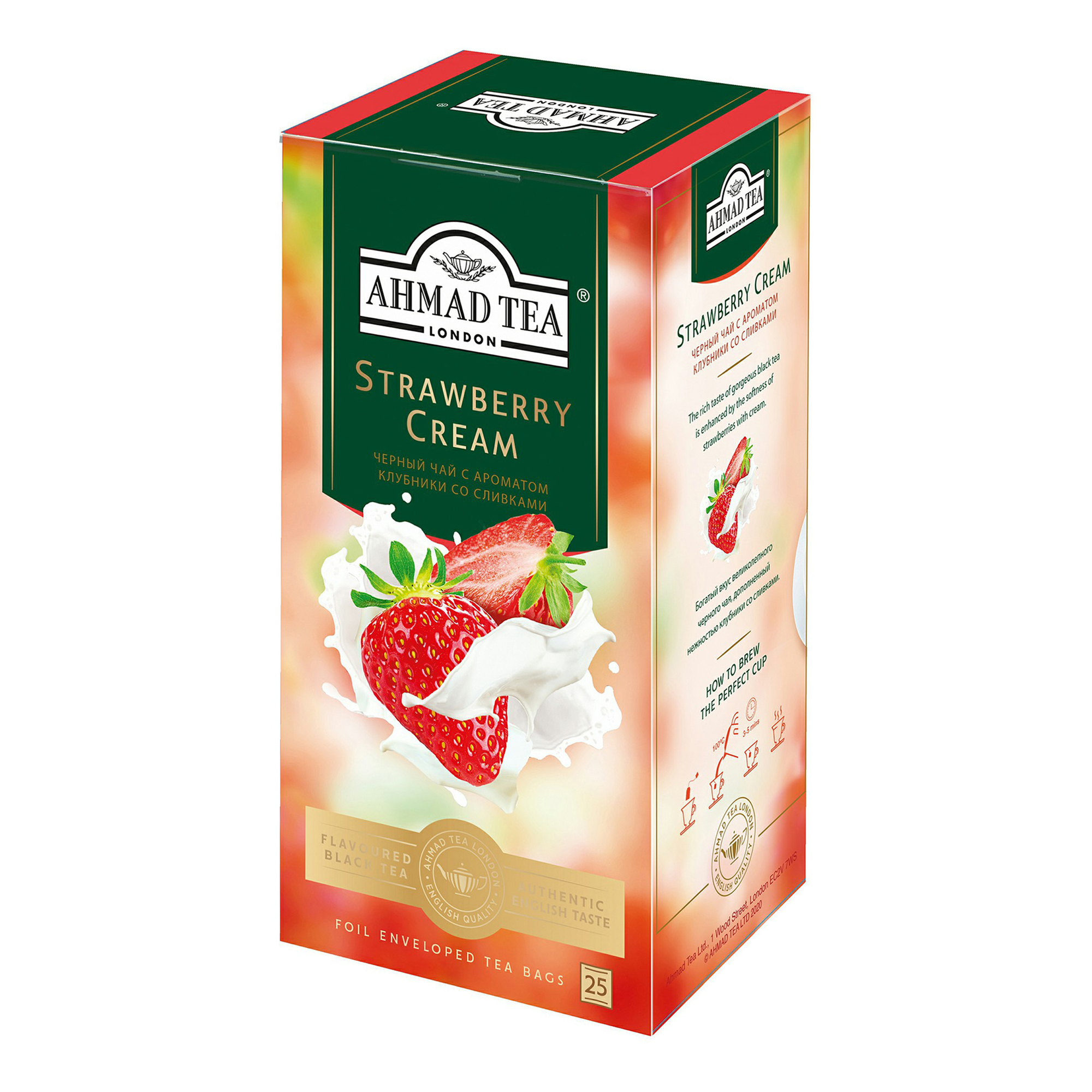 

Чай черный Ahmad Tea Strawberry Cream 25 пакетов 40 г