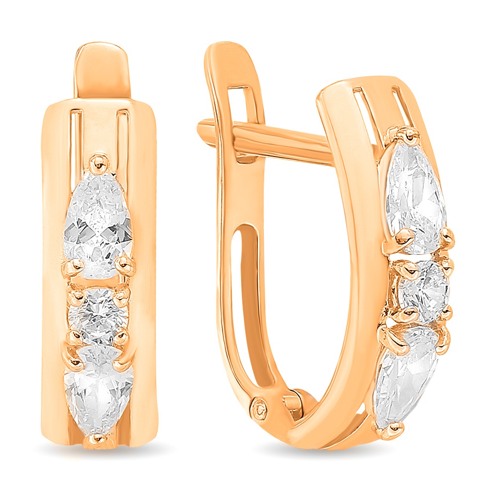 

Серьги из красного золота с фианитом 585Gold 302006427, 302006427