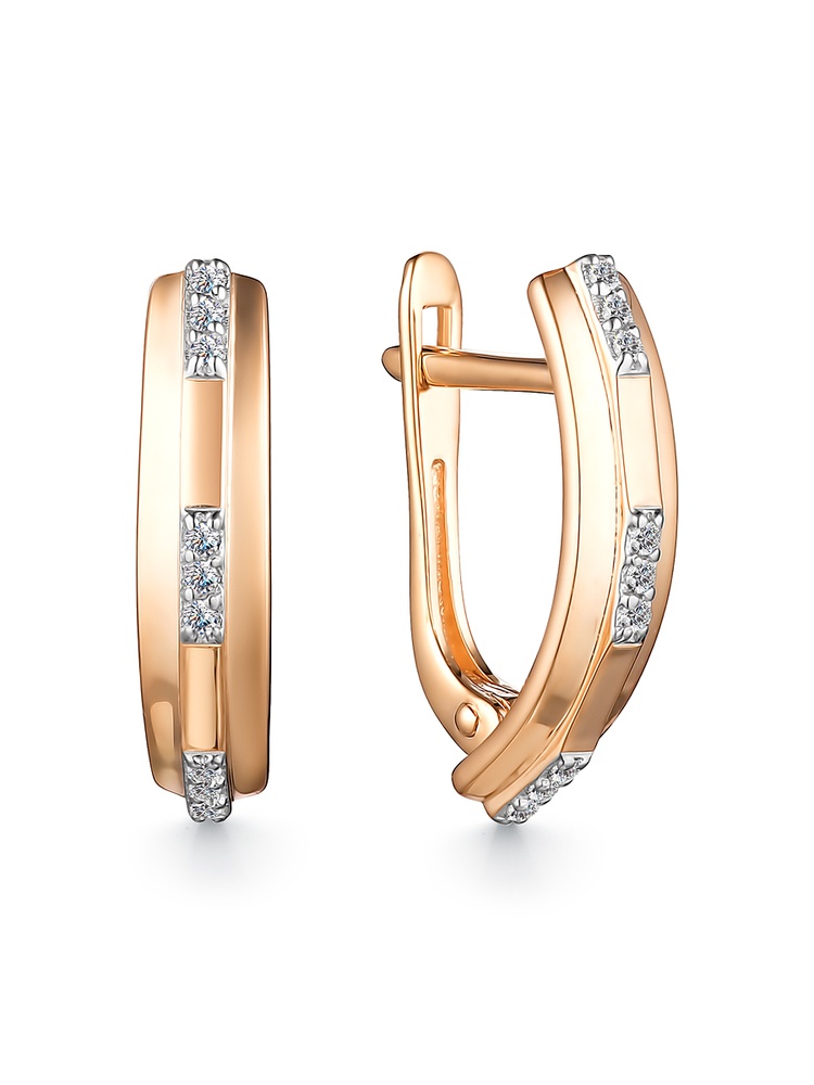 

Серьги из красного золота с фианитом 585Gold 302006428, 302006428