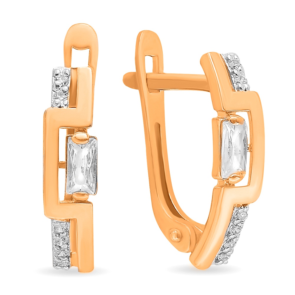 

Серьги из красного золота с фианитом 585Gold 302006429, 302006429