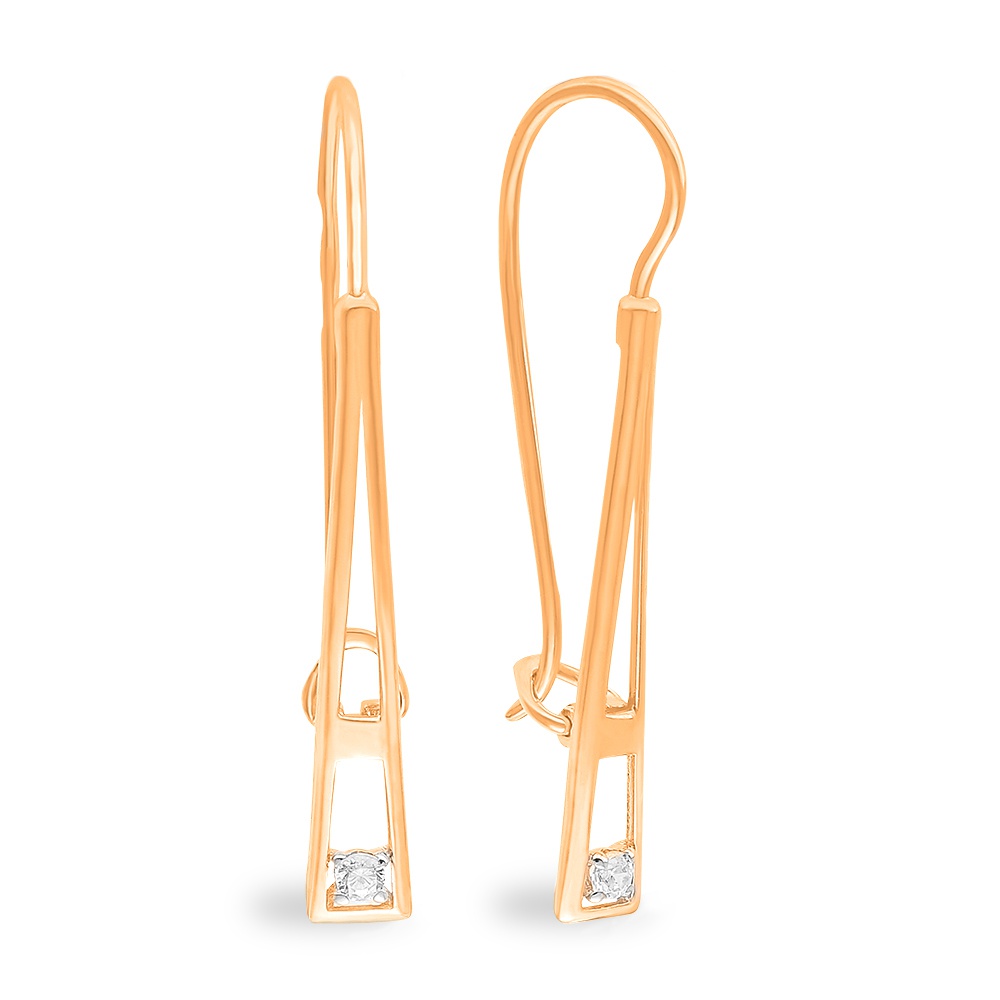 

Серьги из красного золота с фианитом 585Gold 302006431, 302006431