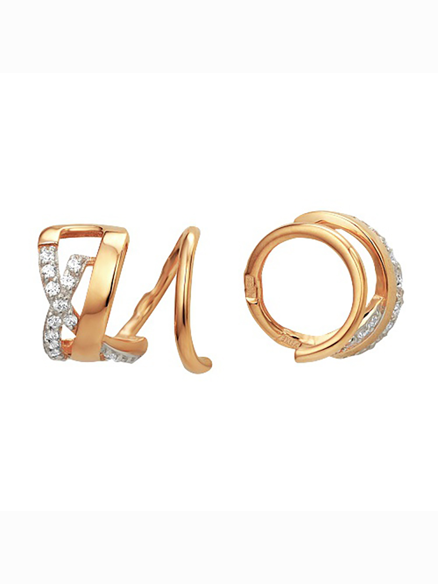 

Серьги из красного золота с фианитом 585Gold 302006409, 302006409