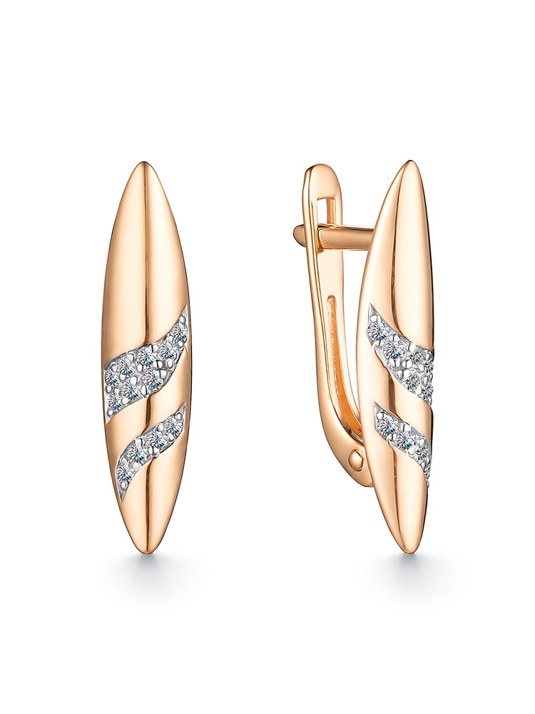 

Серьги из красного золота 585Gold 302006412, фианит, 302006412
