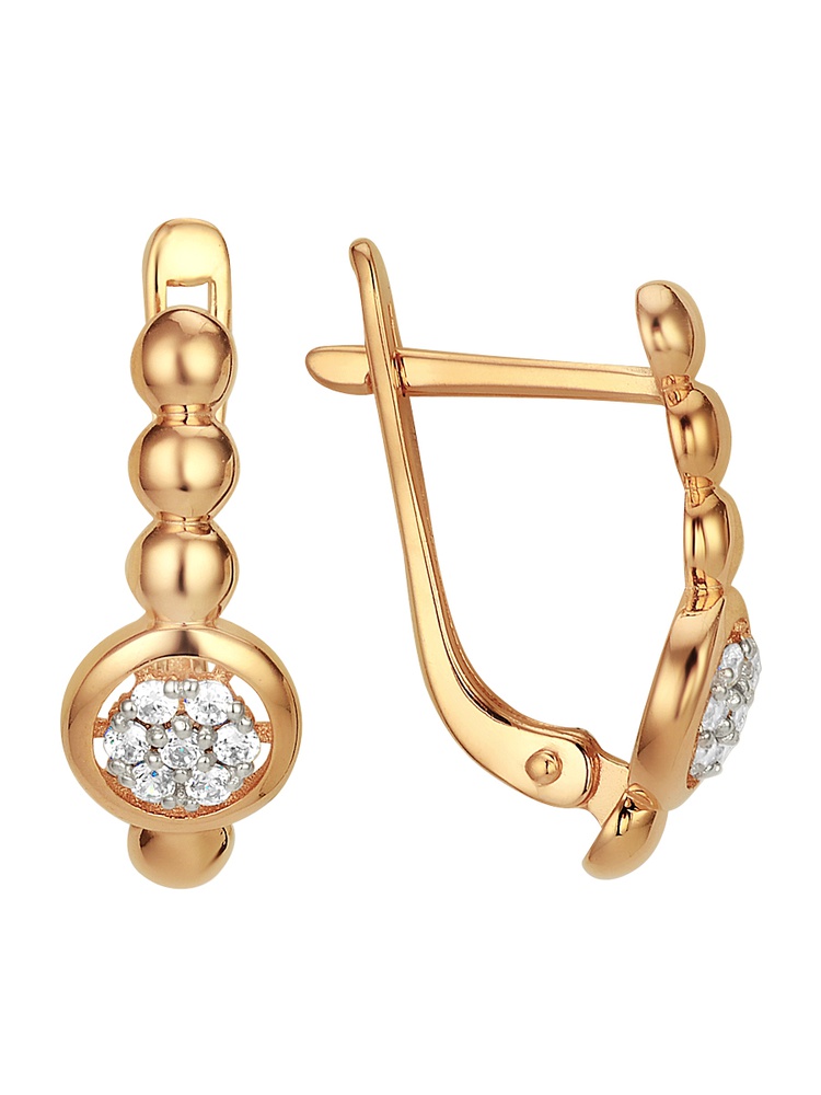 

Серьги из красного золота 585Gold 302006413, фианит, 302006413