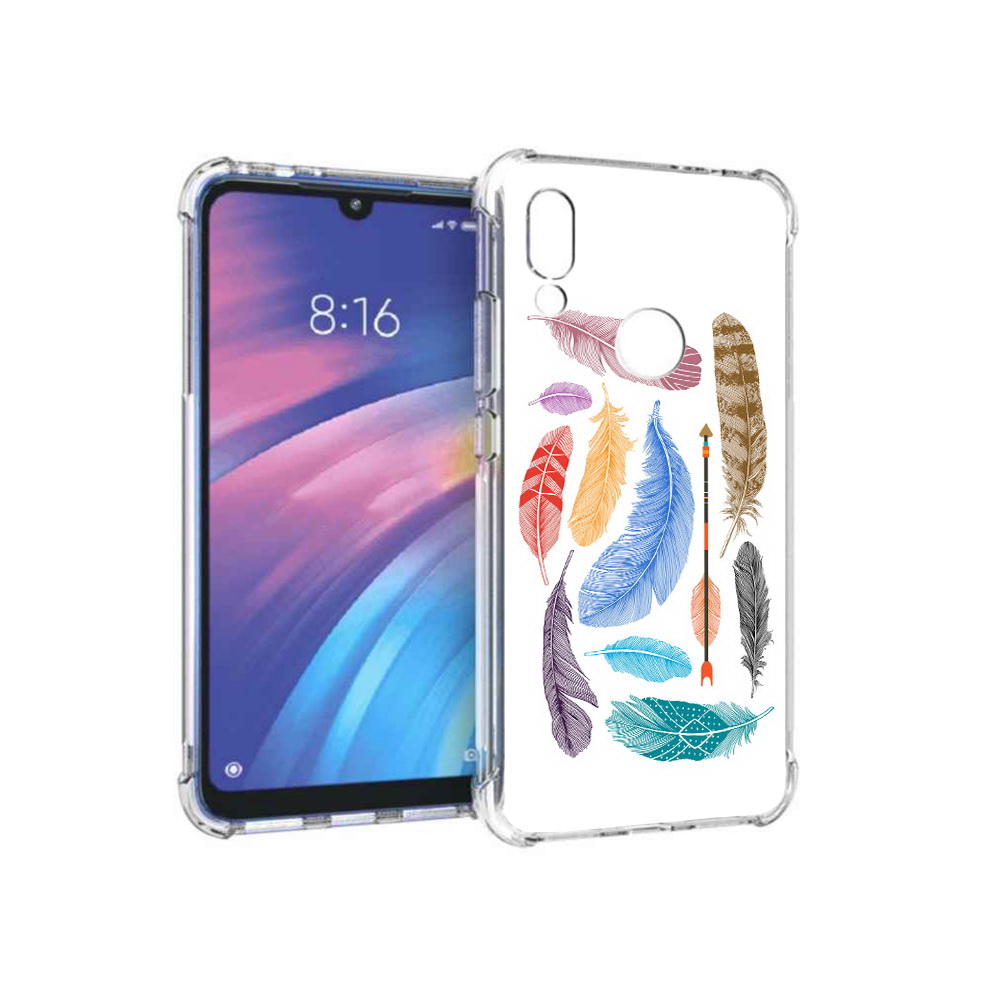 

Чехол MyPads Tocco для Xiaomi Redmi Y3 разноцветные перья, Прозрачный, Tocco