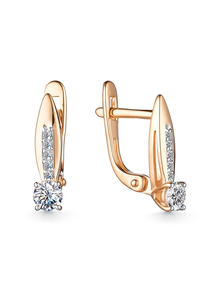 

Серьги из красного золота 585Gold 302006414, фианит, 302006414