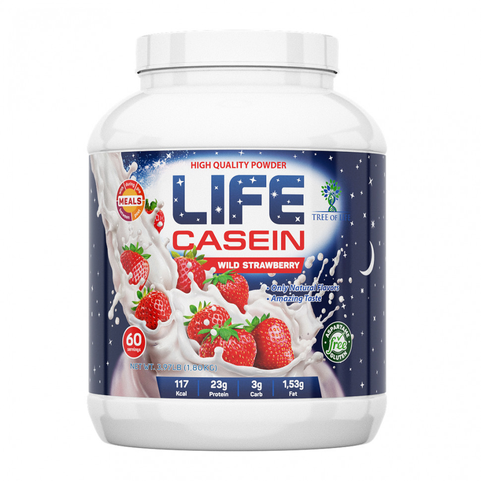 фото Казеин tree of life life casein 1800 г strawberry