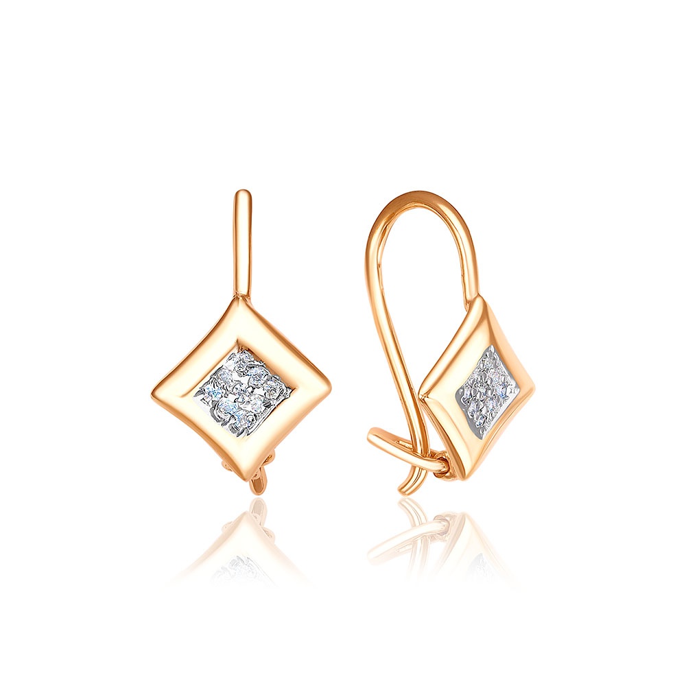 

Серьги из красного золота 585Gold 302006467, фианит, 302006467
