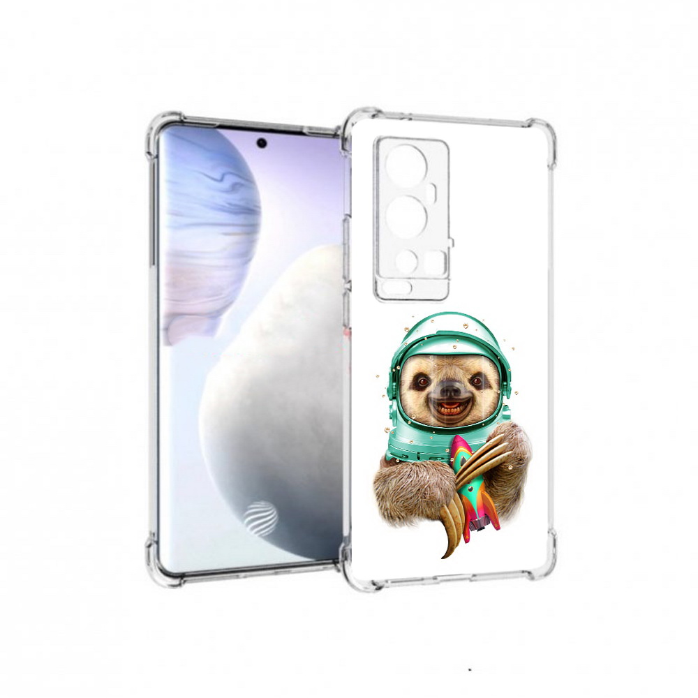 

Чехол MyPads Tocco для Vivo X60 Pro Plus Ленивец астронавт, Прозрачный, Tocco