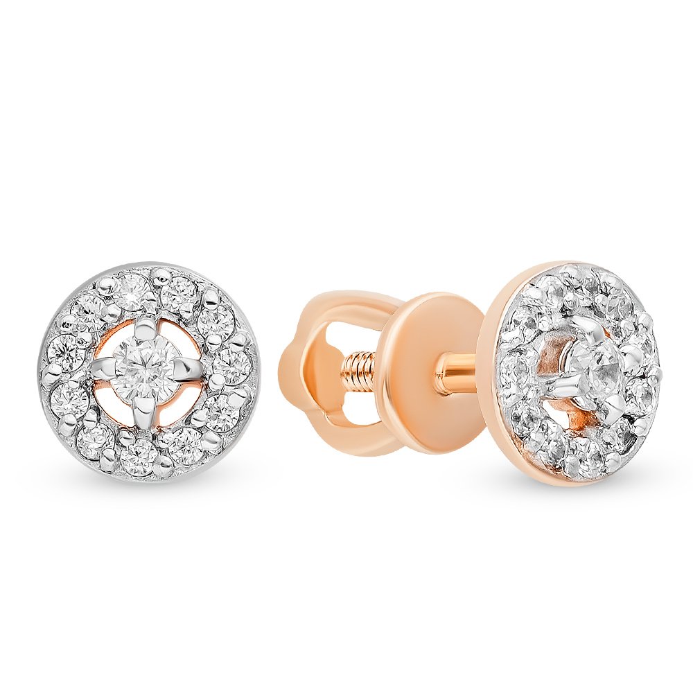 

Серьги из красного золота с фианитом 585Gold 302006168, 302006168