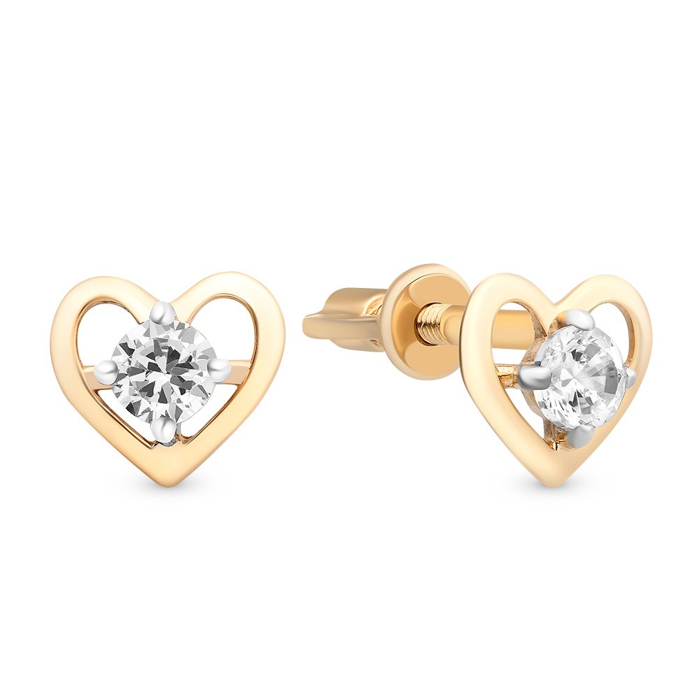 

Серьги из красного золота с фианитом 585Gold 302004893, 302004893