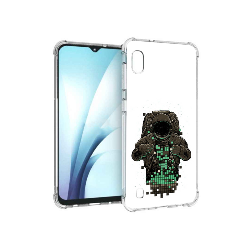 

Чехол MyPads Tocco для Samsung Galaxy A10 космонавт с пикселями (PT147645.531.394), Прозрачный, Tocco