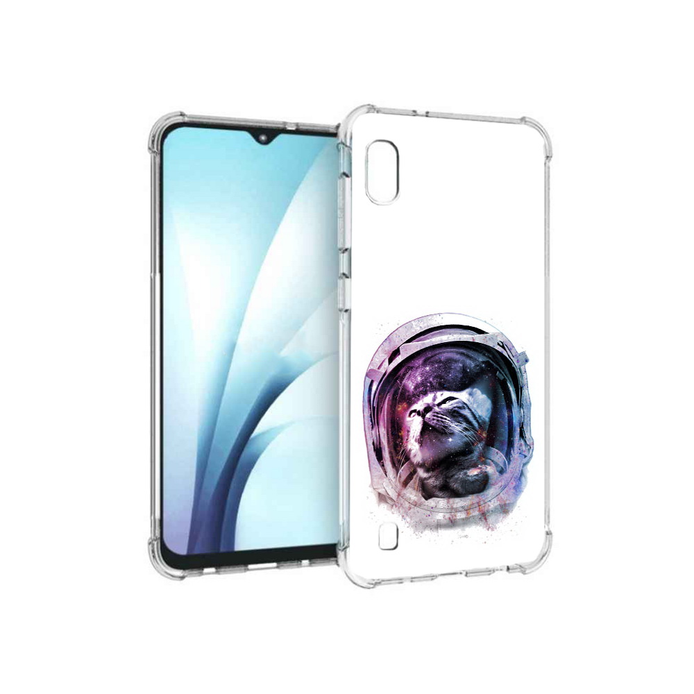 

Чехол MyPads Tocco для Samsung Galaxy A10 кот в шлеме (PT147645.531.396), Прозрачный, Tocco