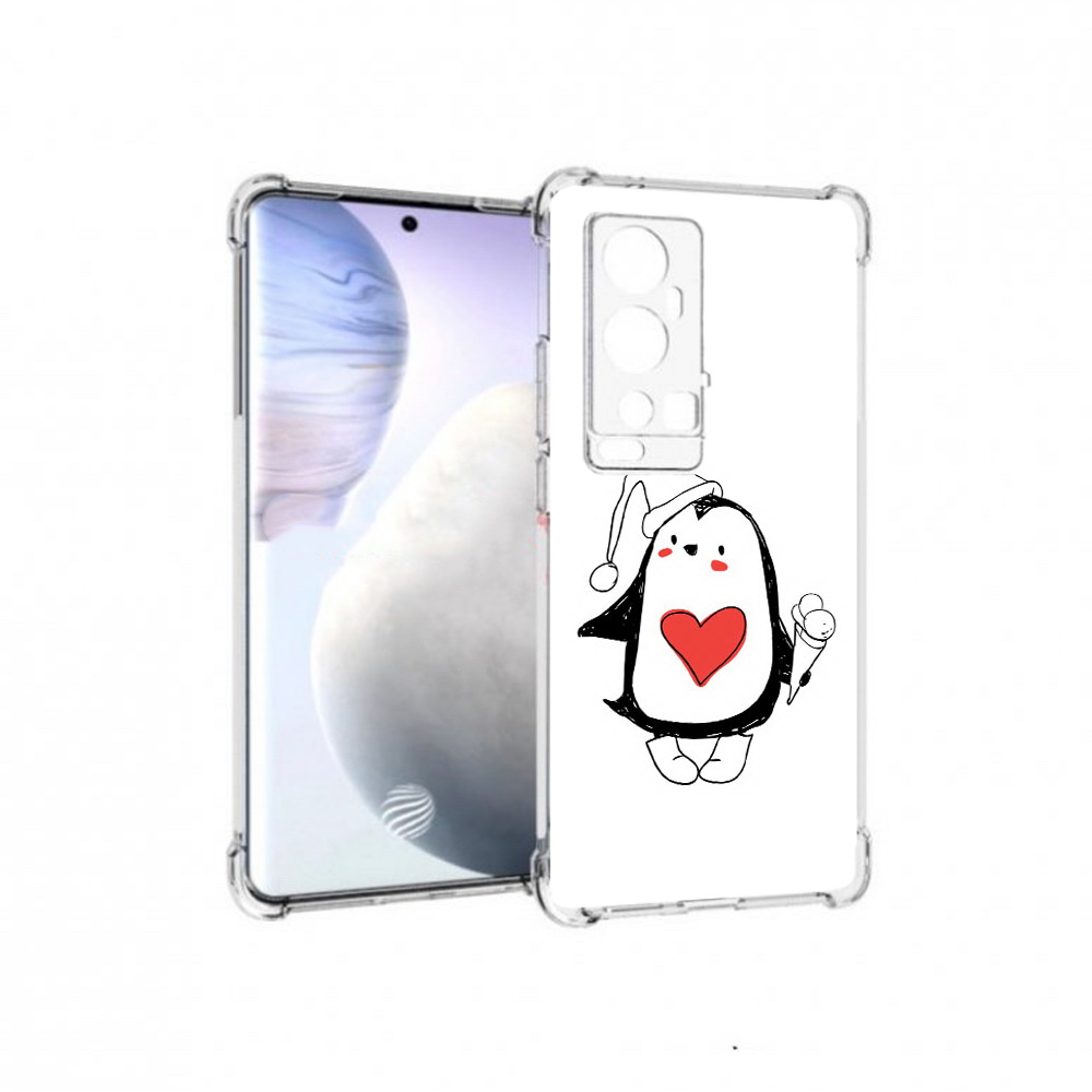 

Чехол MyPads Tocco для Vivo X60 Pro Plus Пингвин с мороженым, Прозрачный, Tocco