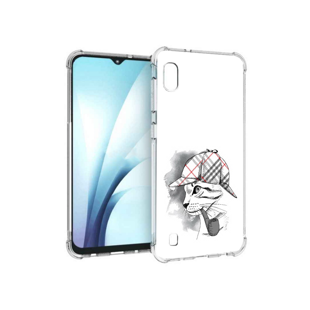 

Чехол MyPads Tocco для Samsung Galaxy A10 кошка с трубкой (PT147645.531.405), Прозрачный, Tocco