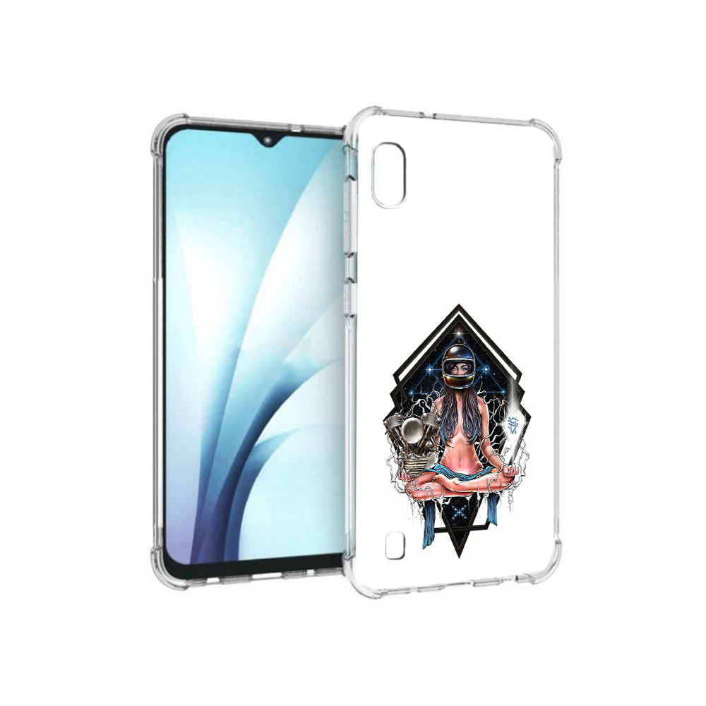 

Чехол MyPads Tocco для Samsung Galaxy A10 красивая девушка в шлеме (PT147645.531.406), Прозрачный, Tocco