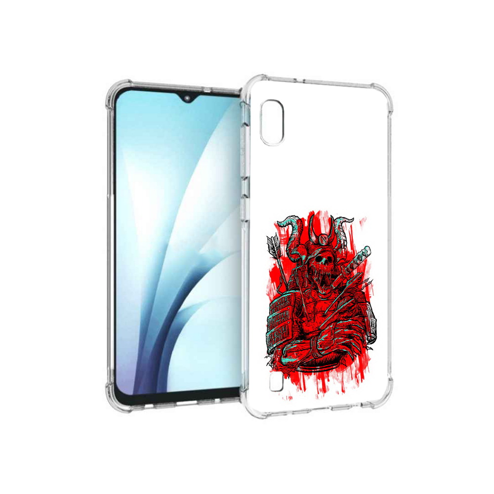 

Чехол MyPads Tocco для Samsung Galaxy A10 красный скелет воин (PT147645.531.413), Прозрачный, Tocco