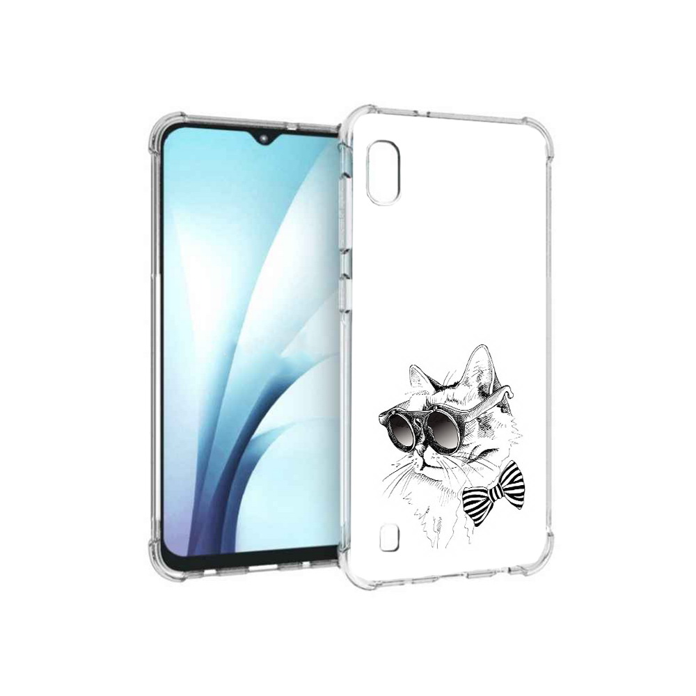 

Чехол MyPads Tocco для Samsung Galaxy A10 крутая кошка в очках (PT147645.531.421), Прозрачный, Tocco