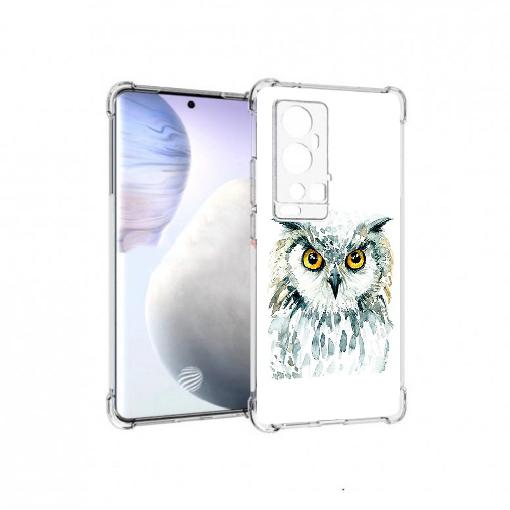 

Чехол MyPads Tocco для Vivo X60 Pro Plus Серьезная сова, Прозрачный, Tocco