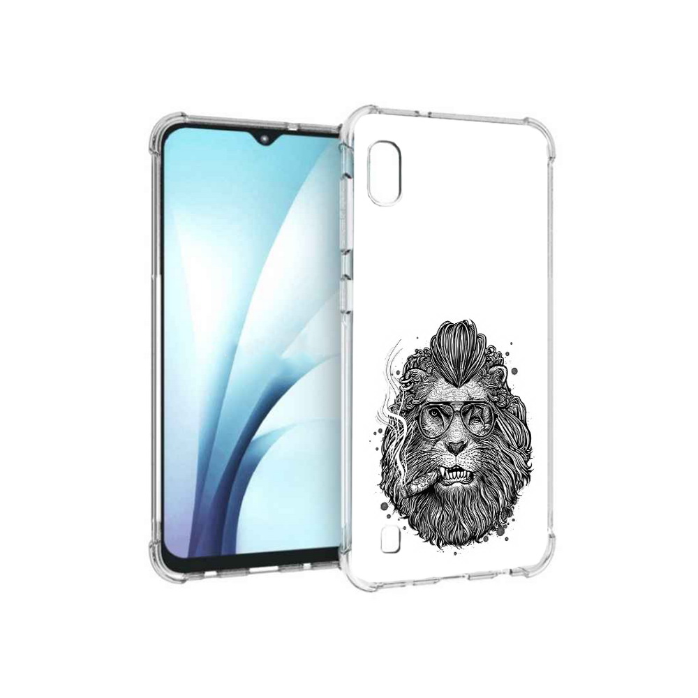 

Чехол MyPads Tocco для Samsung Galaxy A10 курящий лев (PT147645.531.432), Прозрачный, Tocco