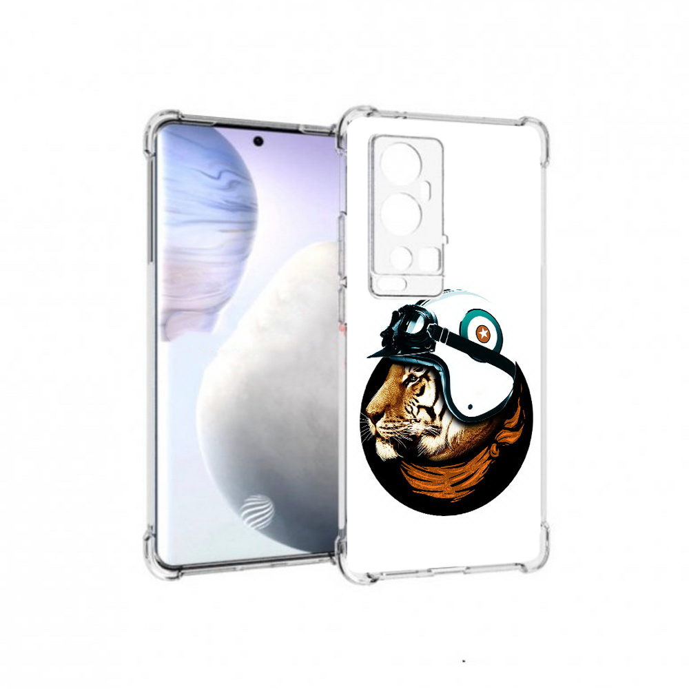 

Чехол MyPads Tocco для Vivo X60 Pro Plus Тигр в шлеме, Прозрачный, Tocco