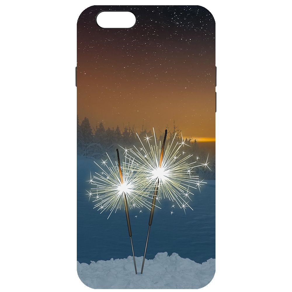 

Чехол-накладка Krutoff Софт Кейс Бенгальский огонь для iPhone 6/6s черный
