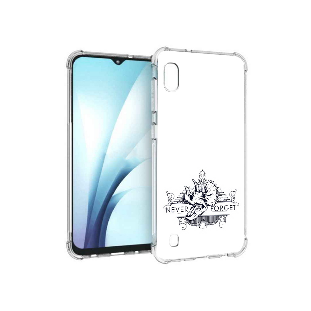 

Чехол MyPads Tocco для Samsung Galaxy A10 логотип носорога никогда не забуду, Прозрачный, Tocco