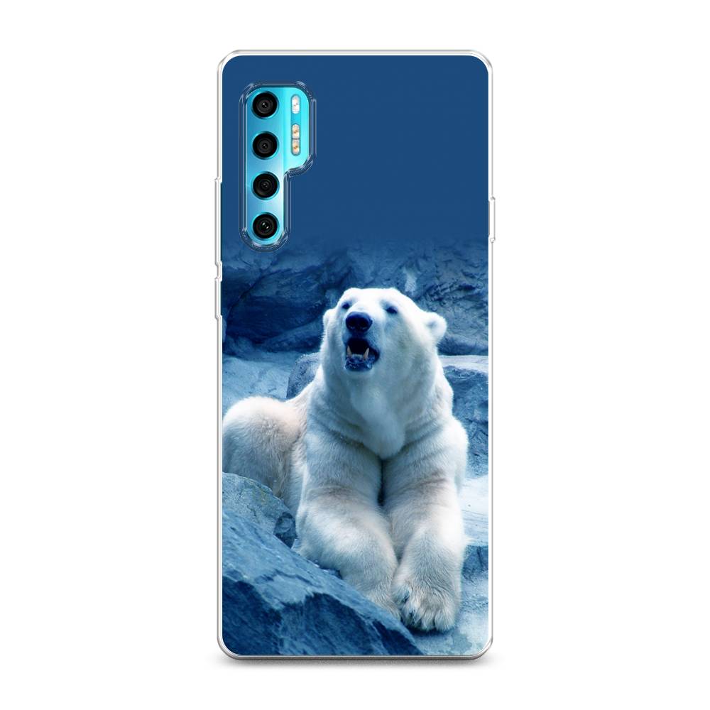

Чехол на TCL 20 Pro 5G "Белый медведь", Голубой;белый, 290850-1