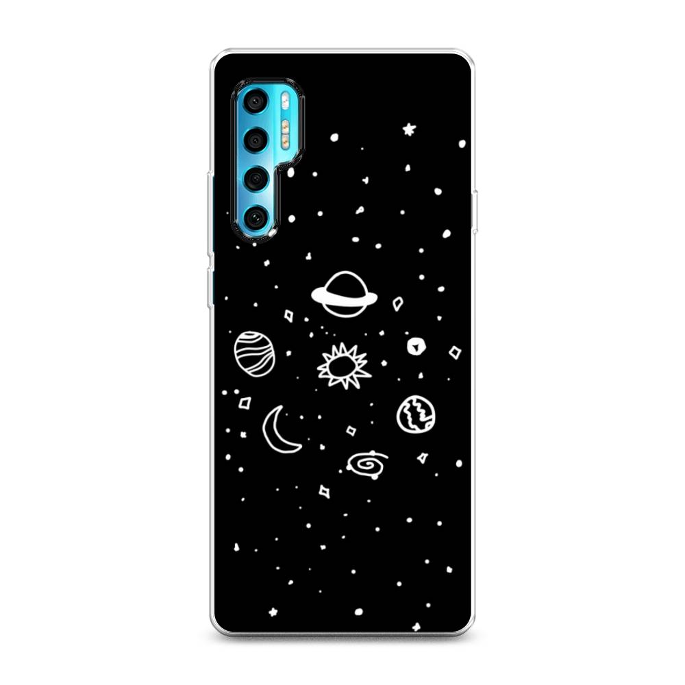 

Чехол на TCL 20 Pro 5G "Дудл солнечной системы", Бежевый;серый, 290850-2